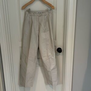 Erez genuine leather pants. Size 6. Stylish. Cream. Straight leg style.